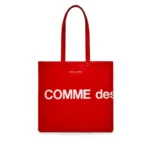 CDG Wallet Huge Logo Tote Bag Red