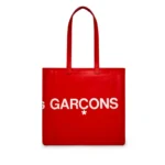 CDG Wallet Huge Logo Tote Bag Red