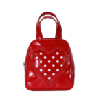 CDG Patent Heart Polka-Dot Red Bag