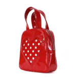 CDG Patent Heart Polka-Dot Red Bag