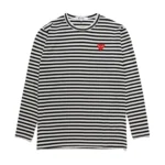 Comme Des Garcons Play Heart Stripped Longsleeve Shirt Black