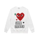 Comme Des Garcons Play Multi Logo Red Heart Sweatshirt